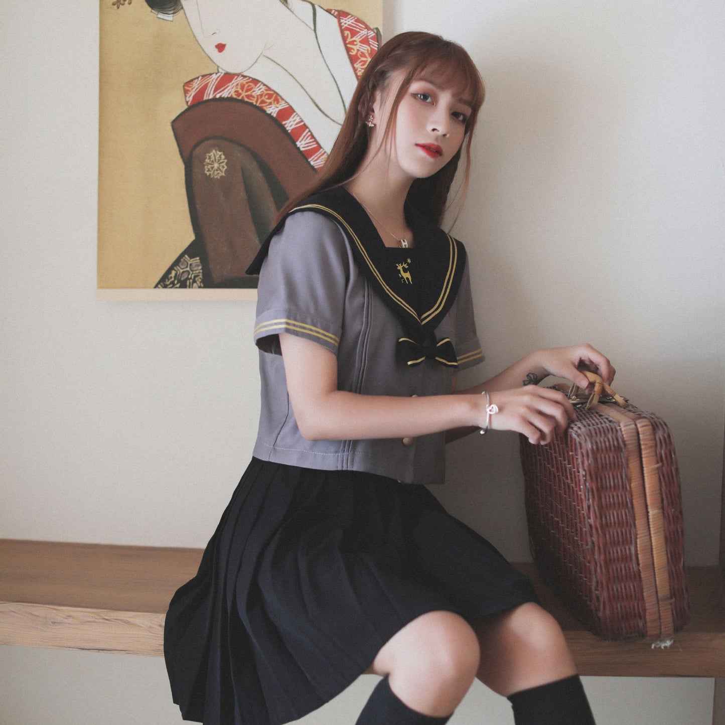 风琴鹿日系正统高质量JK制服软妹 jk9006