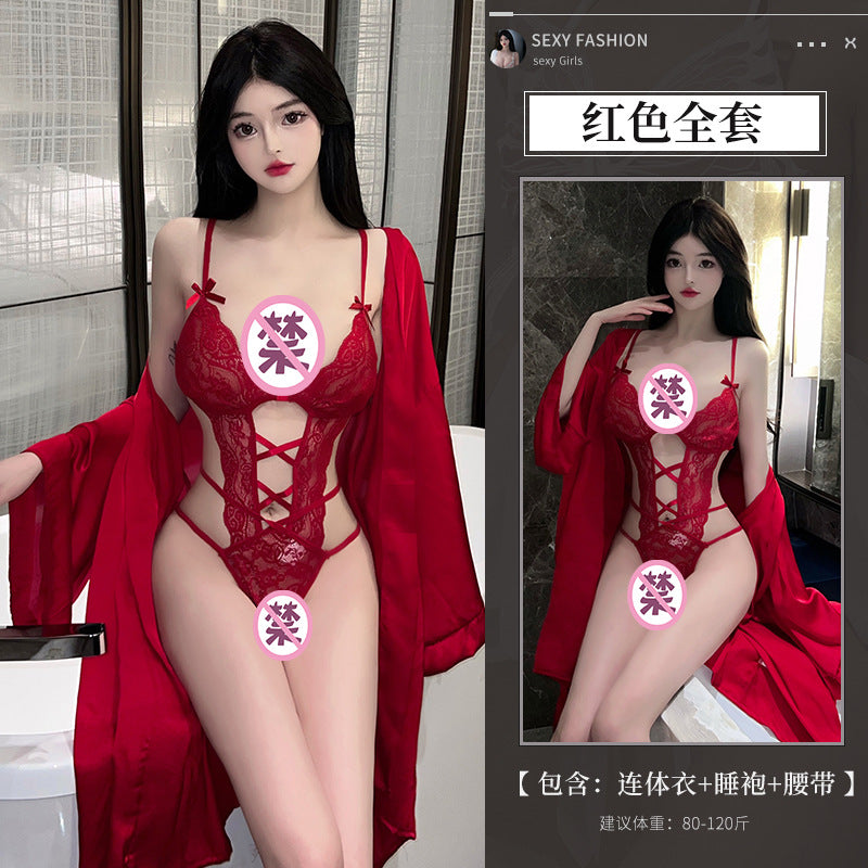 性感免脱睡袍套装8210