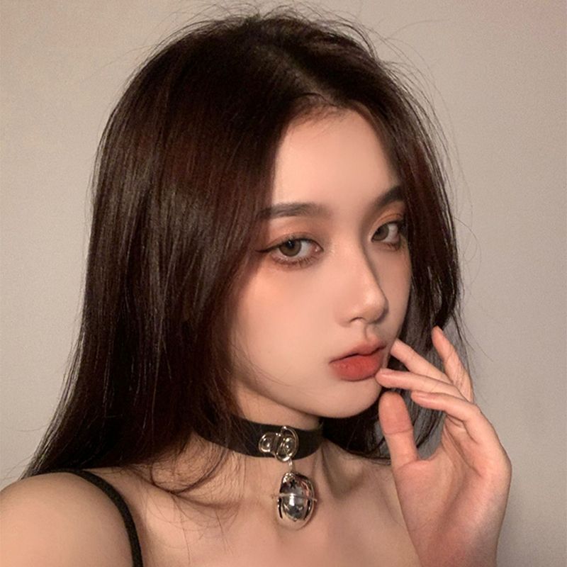 女项圈铃铛颈带链子颈圈男锁骨链颈环项链脖颈链脖圈皮质一件
