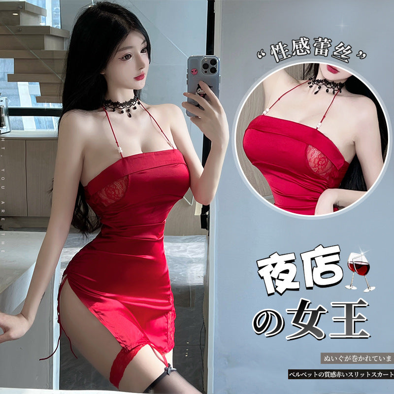情趣内衣性感吊带蕾丝拼睡裙2773