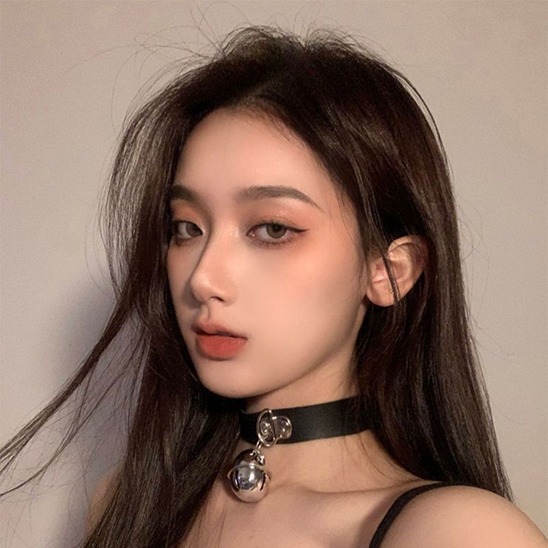 女项圈铃铛颈带链子颈圈男锁骨链颈环项链脖颈链脖圈皮质一件