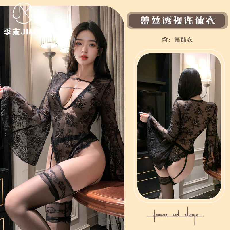 性感情趣透视蕾丝连体衣9014