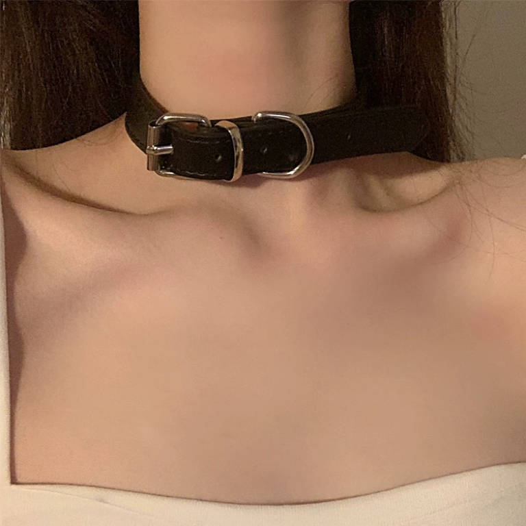 项圈女颈带链子choker小众设计皮颈圈