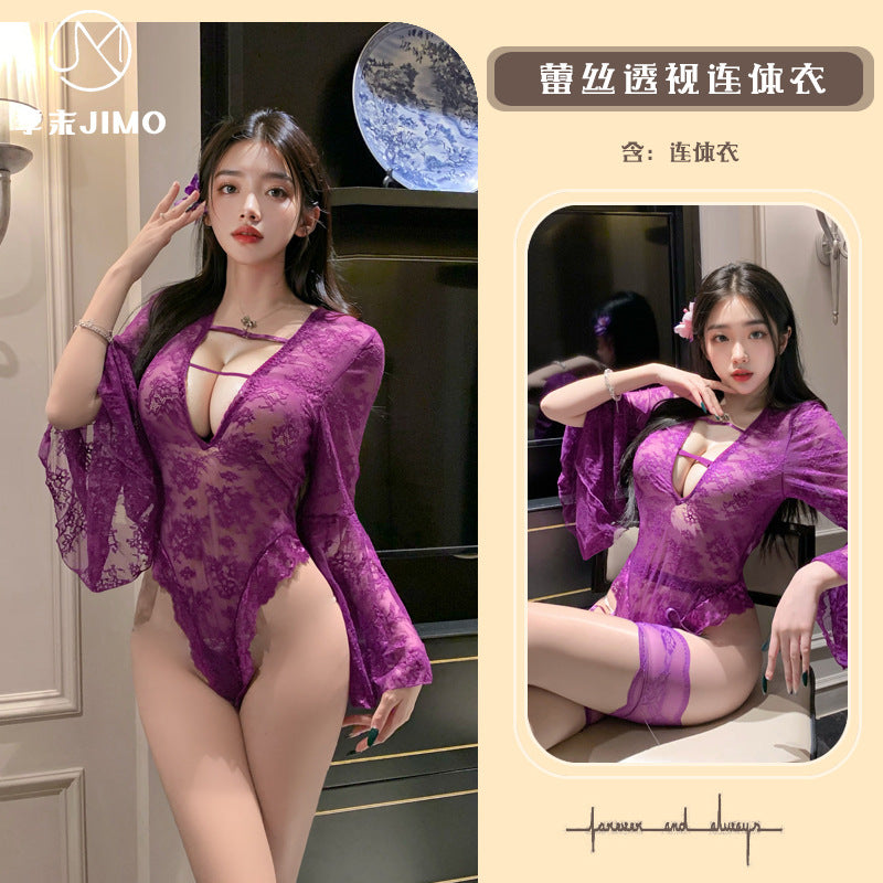 性感情趣透视蕾丝连体衣9014