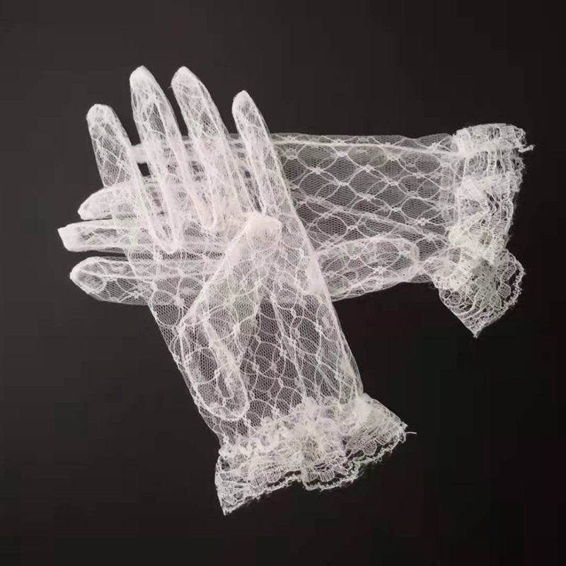 蕾丝花边薄纱手套