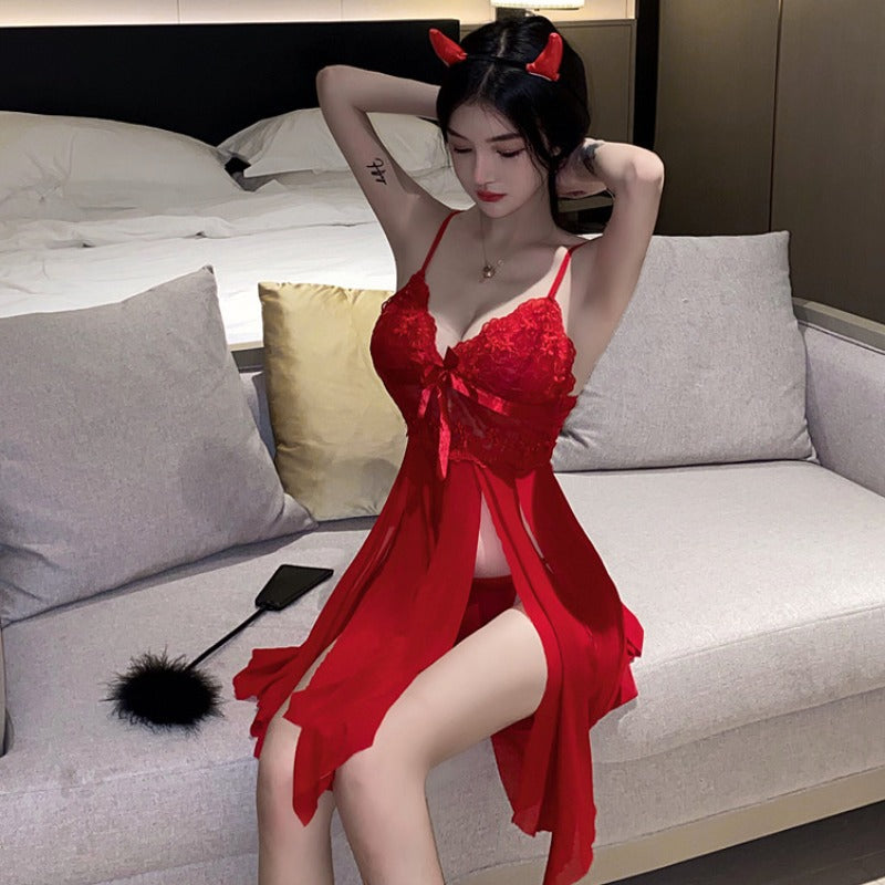网红诱惑镂空睡裙女5003