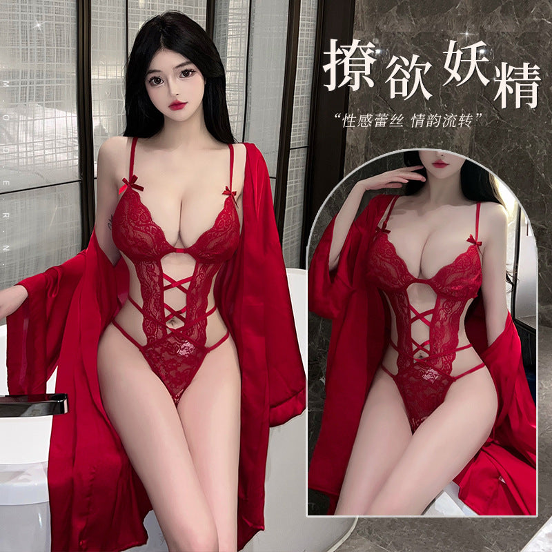 性感免脱睡袍套装8210