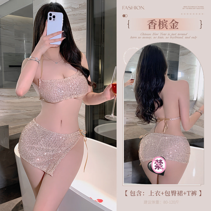 新款情趣内衣诱惑夜店御姐包臀裙火辣睡衣性感制服情趣套装8417