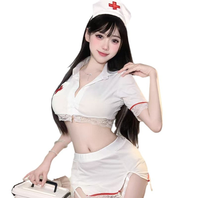 性感护士服镂空火辣露臀绑带 1406