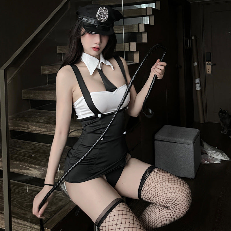 性感女警吊带包臀短裙制服cos5921