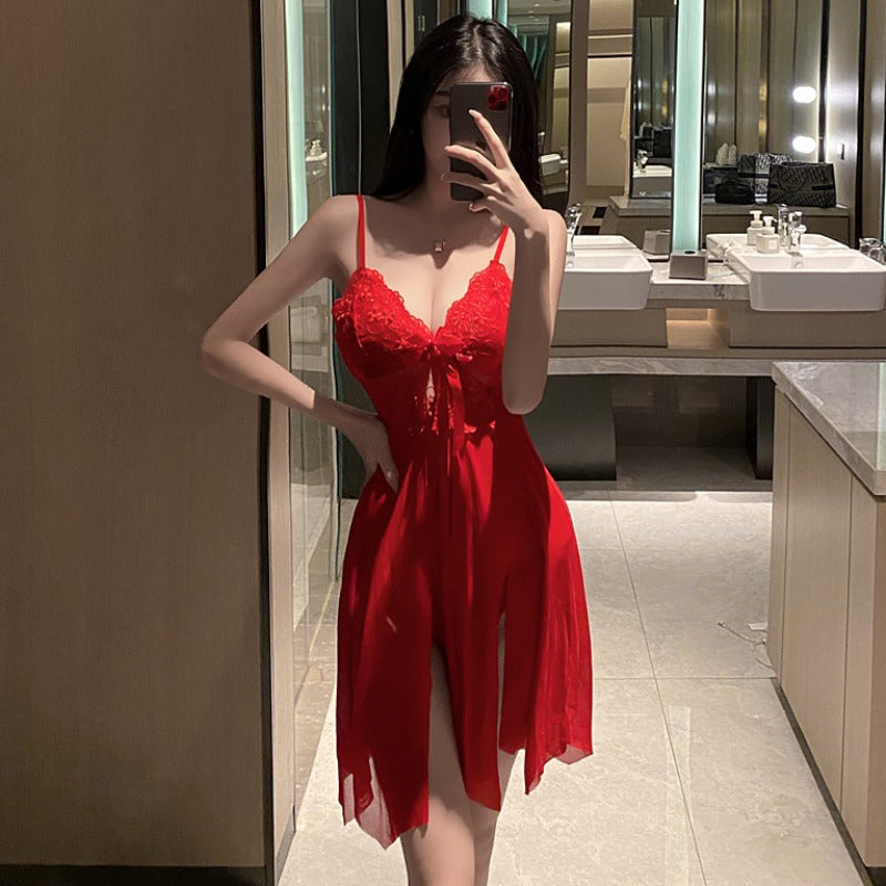 网红诱惑镂空睡裙女5003