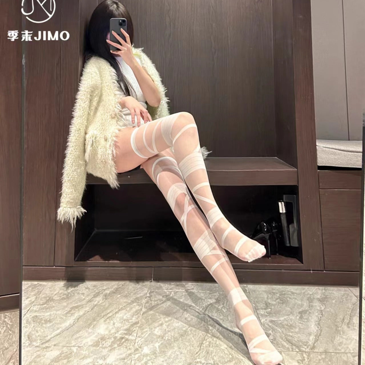 性感辣妹JK长筒过膝袜6045