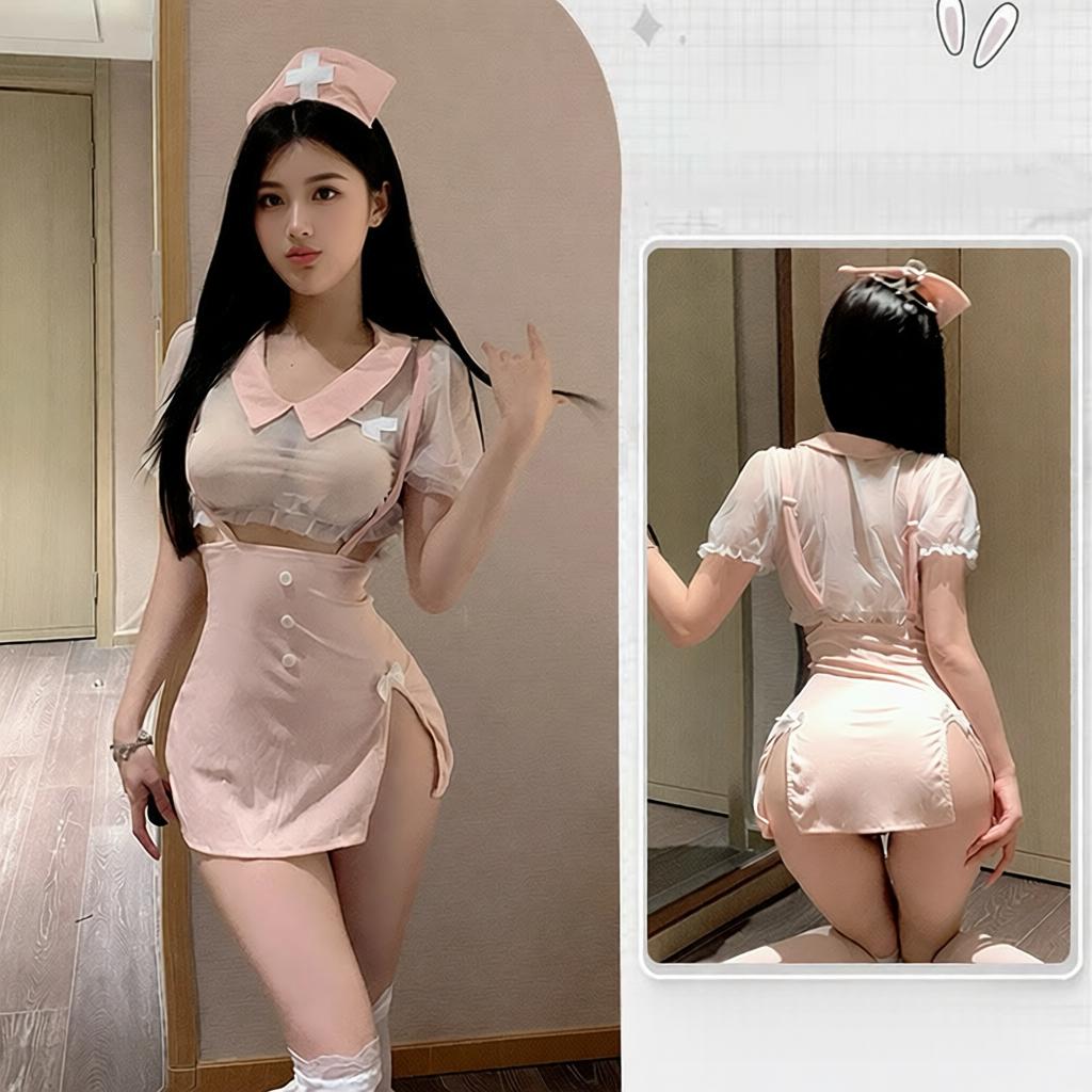 Cute Nurse Uniform Small-Bust Costume Set t311 | 纯欲可爱护士制服小胸套装 t311