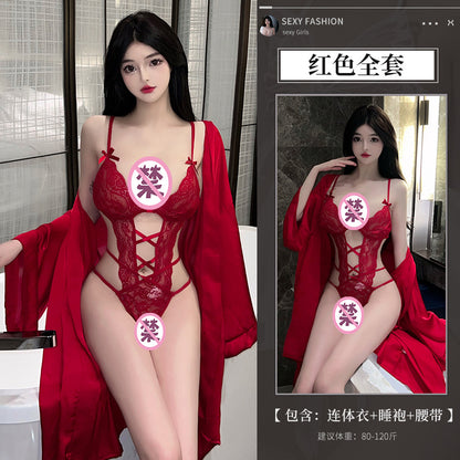 性感免脱睡袍套装8210