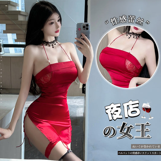 情趣内衣性感吊带蕾丝拼睡裙2773