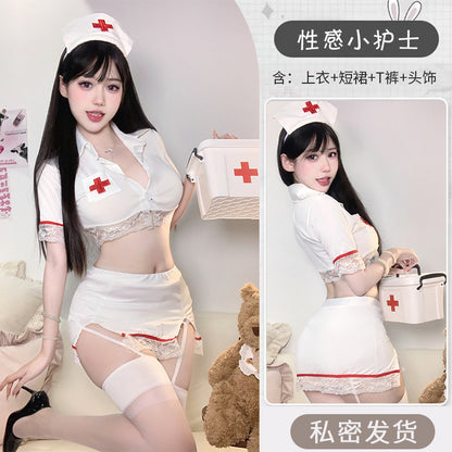 性感护士服镂空火辣露臀绑带 1406