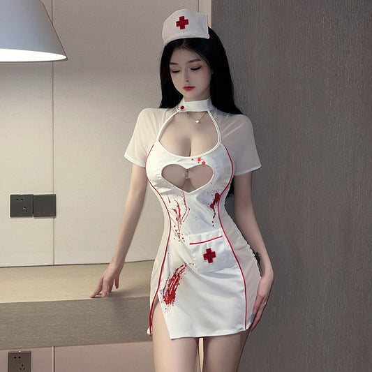 夜三点 女情趣内衣COS暗夜小护士装情趣内衣制服诱