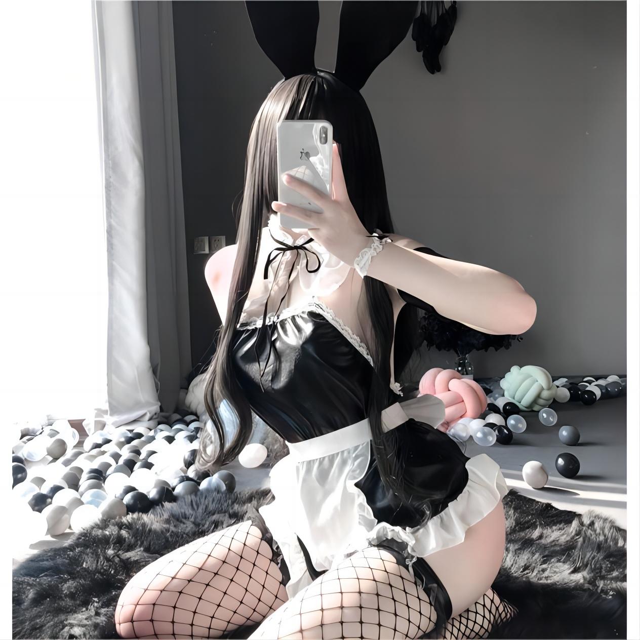 Playful Lace Bunny Girl Set