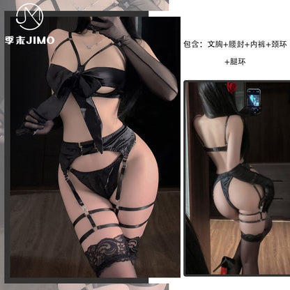 性感情趣内衣吊带绑带连体衣F388