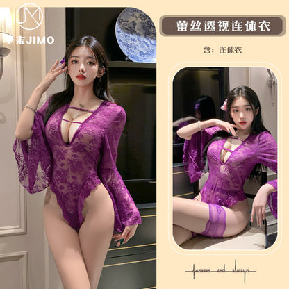 性感情趣透视蕾丝连体衣9014