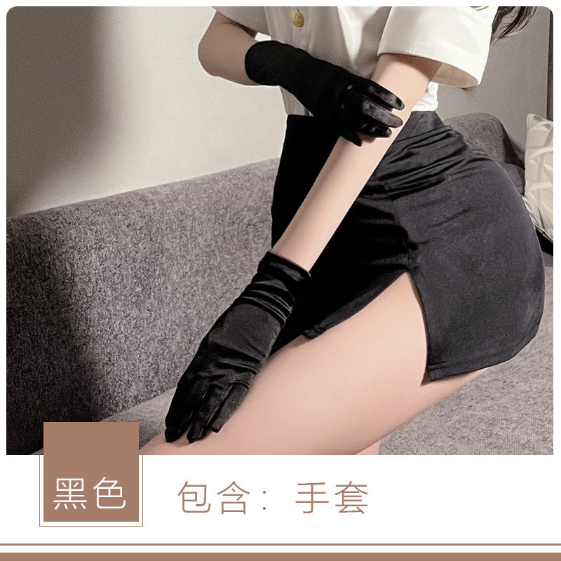 黑色丝绒手套