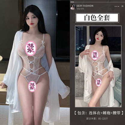 性感免脱睡袍套装8210