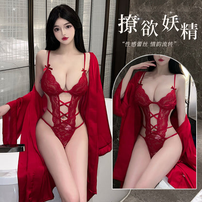 性感免脱睡袍套装8210