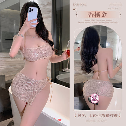 新款情趣内衣诱惑夜店御姐包臀裙火辣睡衣性感制服情趣套装8417