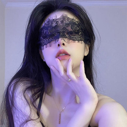 万圣节派对化妆舞会女王蕾丝面纱性感诱惑情趣配饰眼罩纯欲镂空