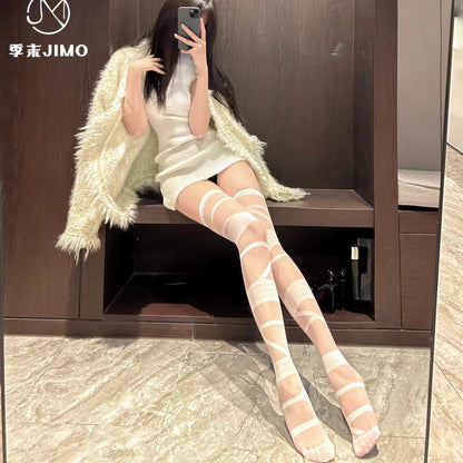 性感辣妹JK长筒过膝袜6045