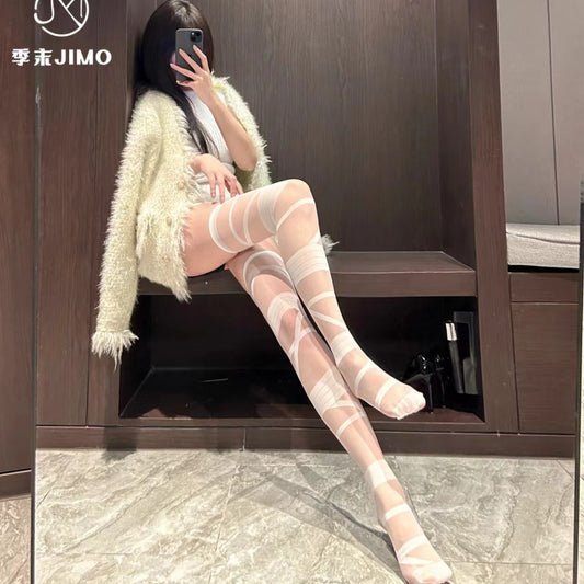 性感辣妹JK长筒过膝袜6045