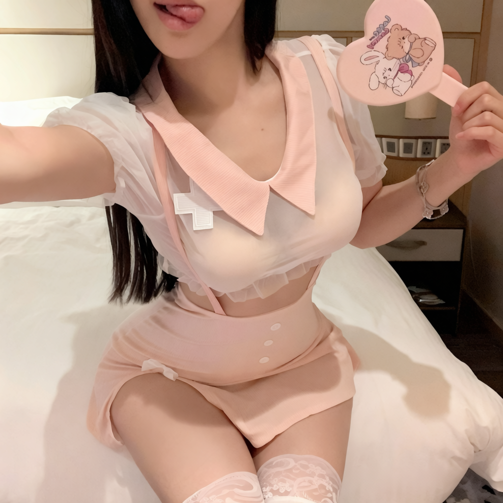 Cute Nurse Uniform Small-Bust Costume Set t311 | 纯欲可爱护士制服小胸套装 t311