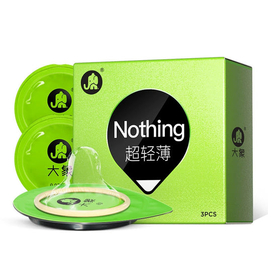 Lust Lab 大象 Nothing 超轻薄避孕套，3只装，贴合舒适设计，适合追求零感体验的情侣
