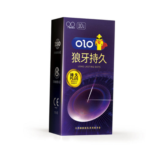Lust Lab OLO 狼牙持久颗粒避孕套，10只装，延时设计搭配刺激颗粒，增强快感同时延长亲密时间
