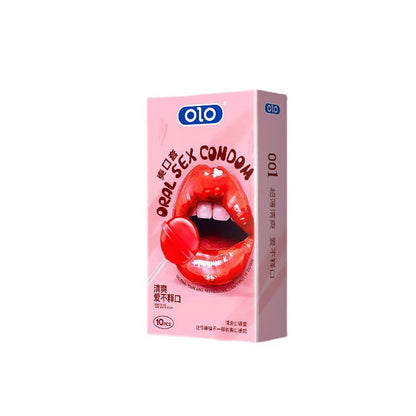 Lust Lab OLO 女用口娇避孕套，草莓口味，10只装，柔软材质适配口部使用，增加亲密互动乐趣
